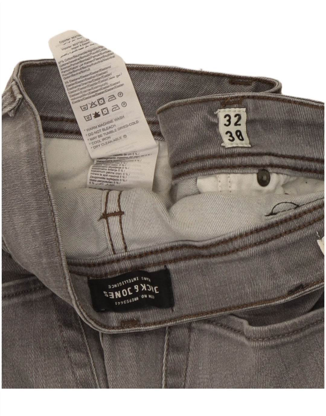 Jack & Jones Muške uske traperice W32 L30 Sivi pamuk