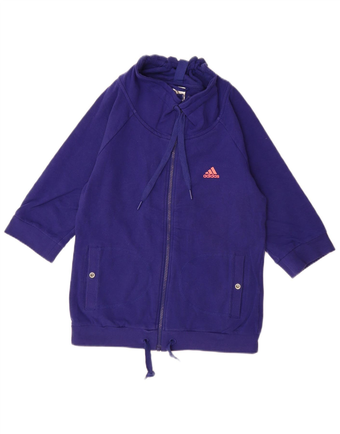 ADIDAS Ženska majica s 3/4 rukavima UK 10 Small Blue Cotton