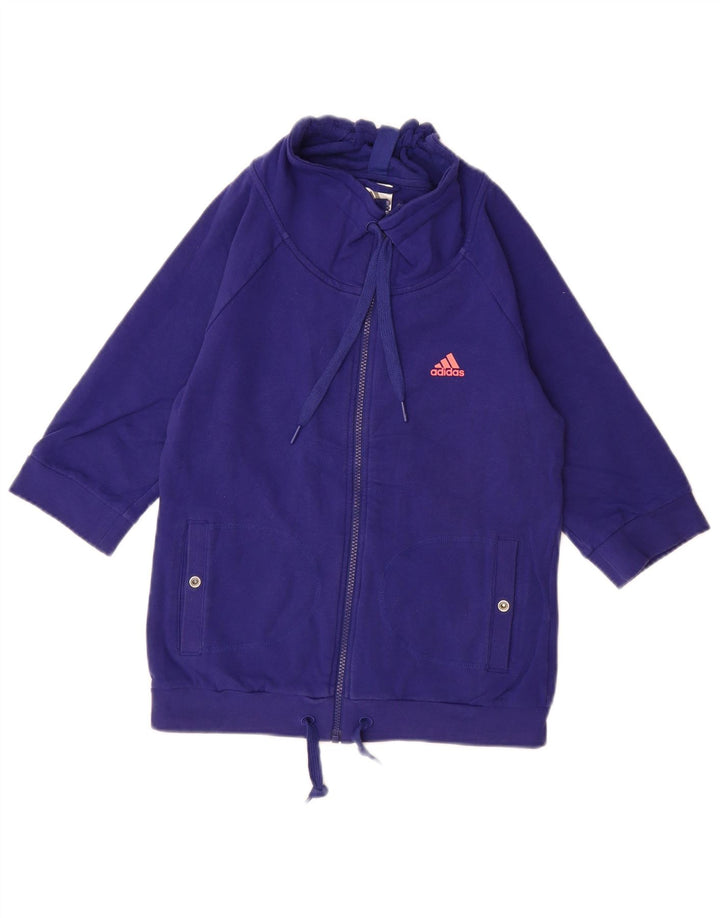 ADIDAS Ženska majica s 3/4 rukavima UK 10 Small Blue Cotton