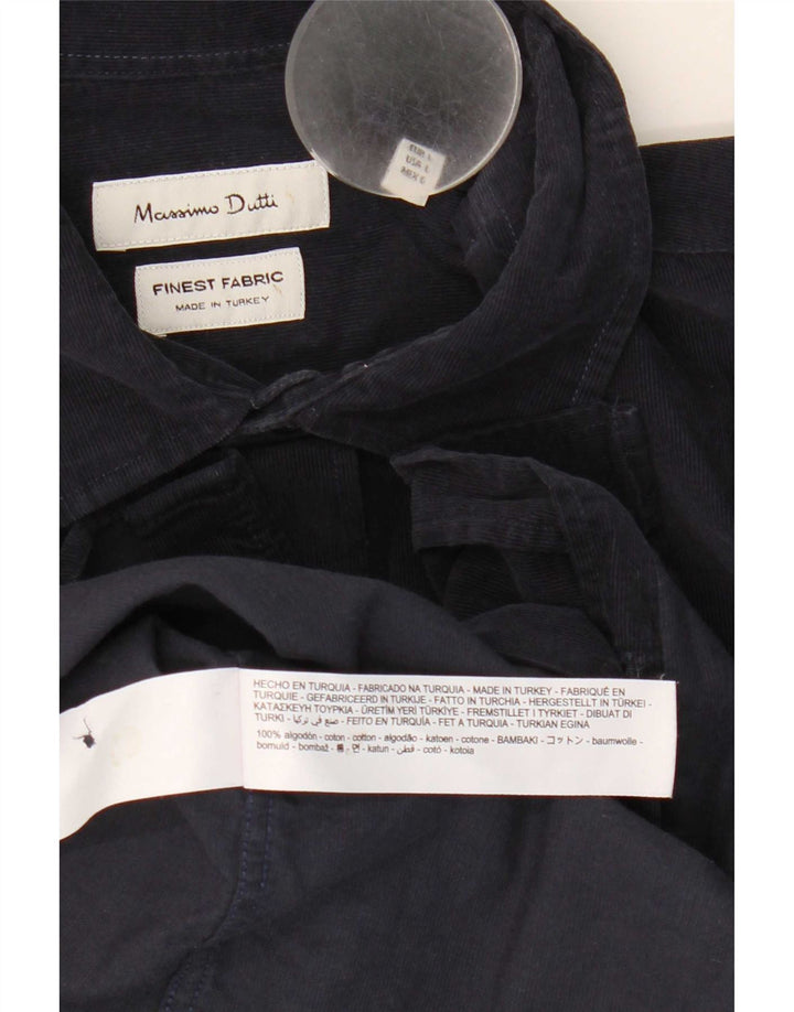 Massimo Dutti muška košulja od samta, veliki tamnoplavi pamuk