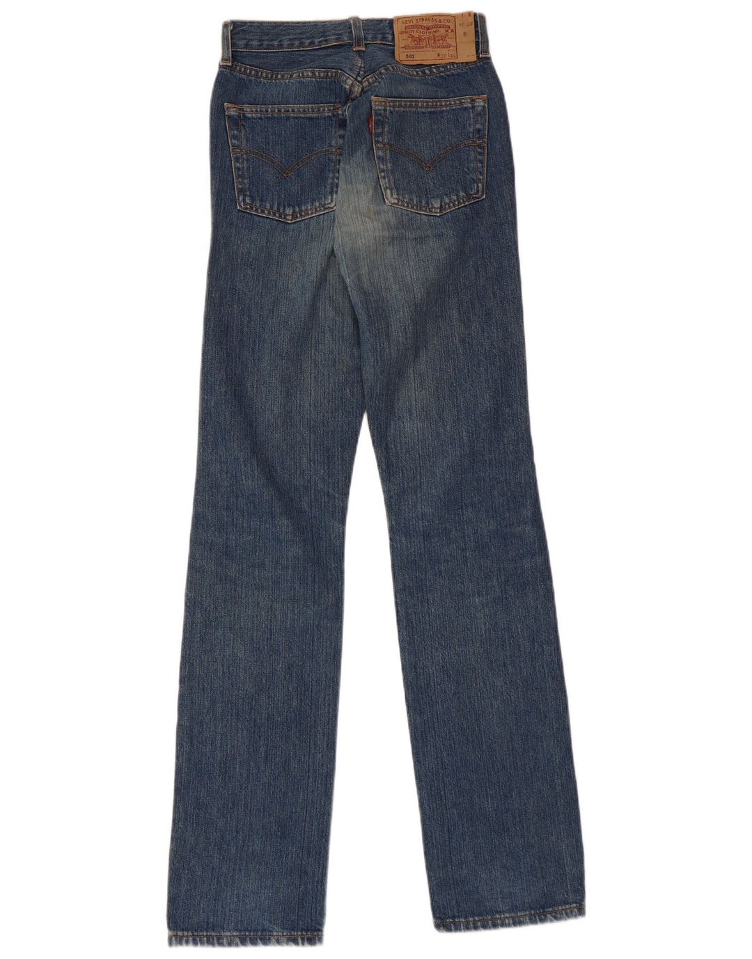 LEVI'S ženske 501 ravne traperice W37 L34 plavi pamuk