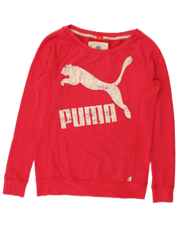 Puma ženski džemper s grafičkim motivima UK 12 srednje ružičasti pamuk