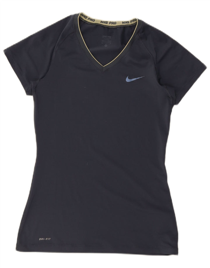 Nike Dri Fit majica kratkih rukava UK 12 Medium tamnoplavi poliester