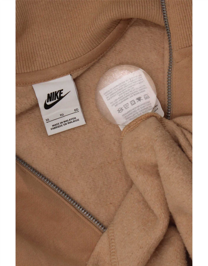 Nike muška majica s izrezom s patentnim zatvaračem XL smeđi pamuk