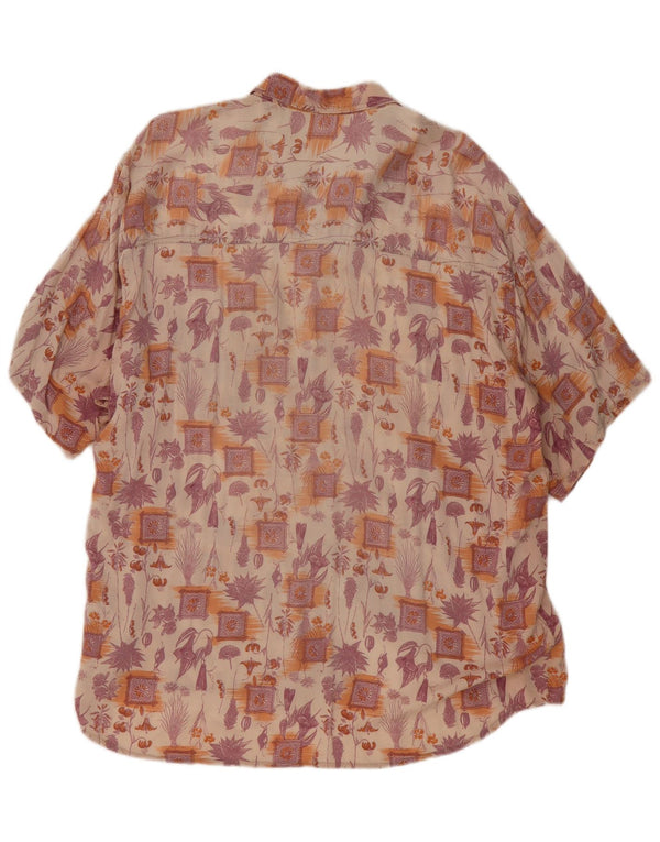 Vintage muška košulja kratkih rukava XL ružičasta cvjetna