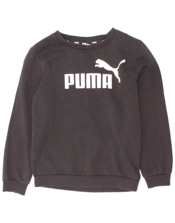 Puma Boys Graphic Sweatshirt Džemper 7-8 godina crni pamuk