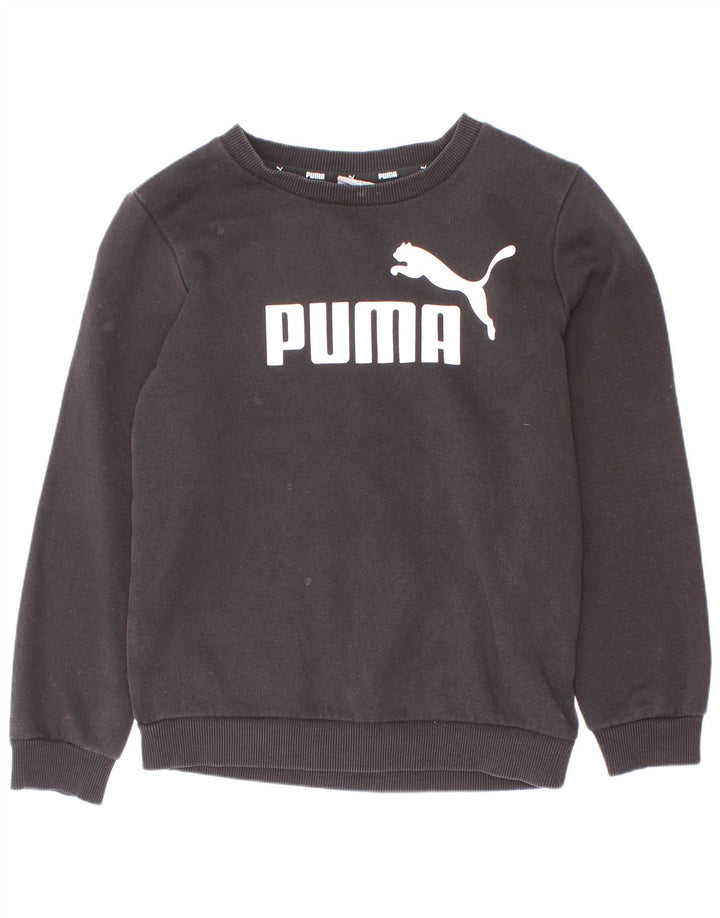 Puma Boys Graphic Sweatshirt Džemper 7-8 godina crni pamuk