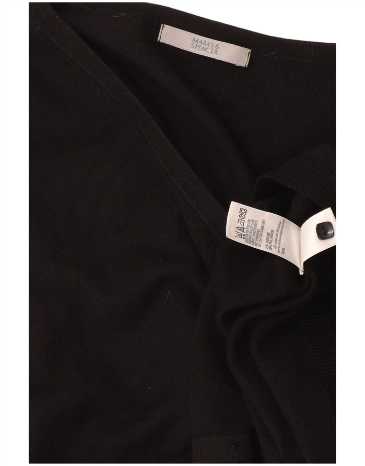 Marks & Spencer ženski kardigan pulover UK 14 Srednja crna viskoza