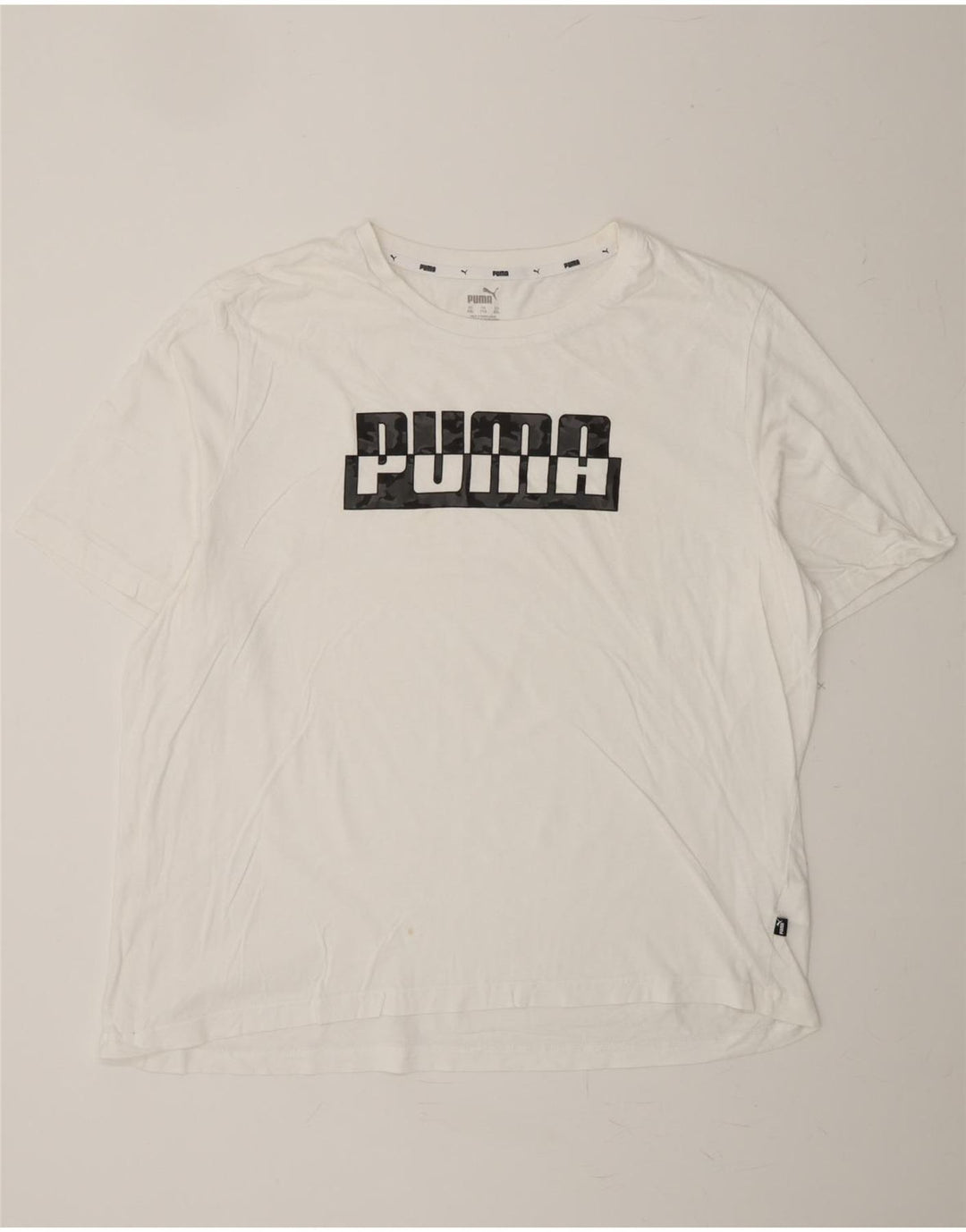 PUMA Mens Graphic T-Shirt Top 2XL White Cotton Vintage Puma and Second-Hand Puma from Messina Hembry 