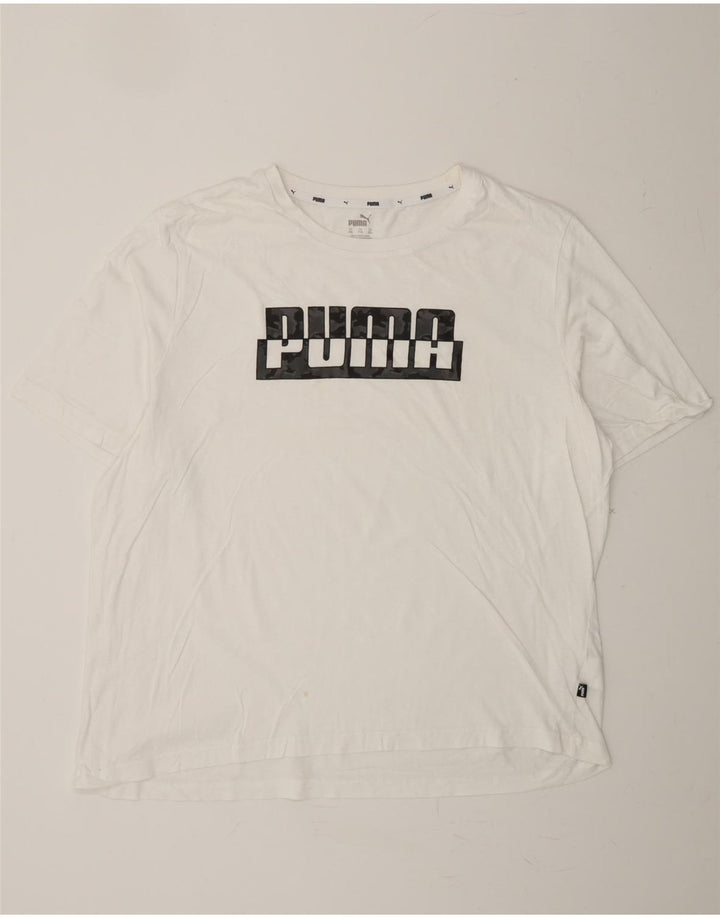 PUMA Mens Graphic T-Shirt Top 2XL White Cotton Vintage Puma and Second-Hand Puma from Messina Hembry 