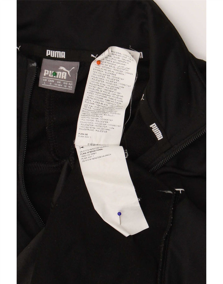 Puma Boys Graphic Trenirka Gornja jakna 11-12 godina crni poliester