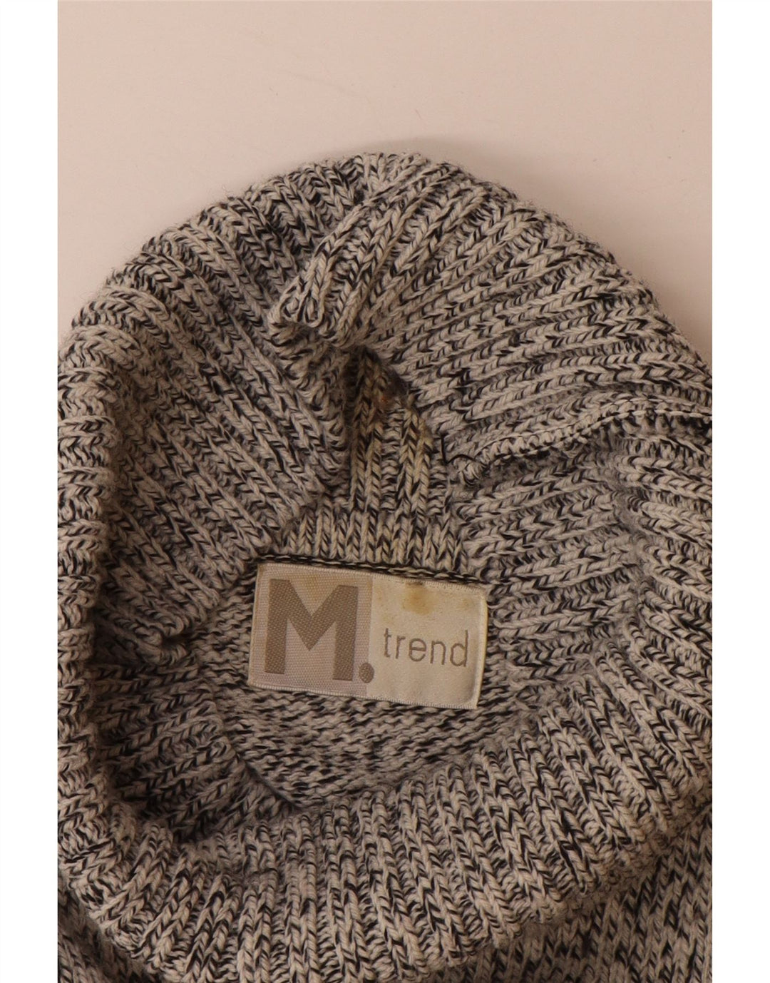 VINTAGE muški pulover s rol izrezom 2XL sivi Fair Isle akril