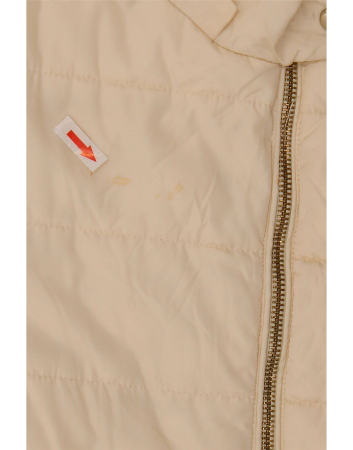 Zara ženska velika podstavljena jakna UK 10 Mali bijeli poliester