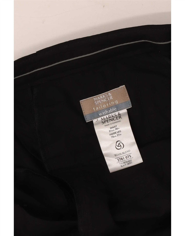 Marks & Spencer muške hlače s štipaljkama W36 L31 crni poliester