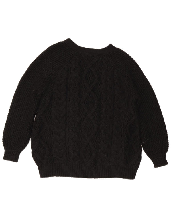 Stefanel ženski kardigan džemper UK 14 srednje crne vune