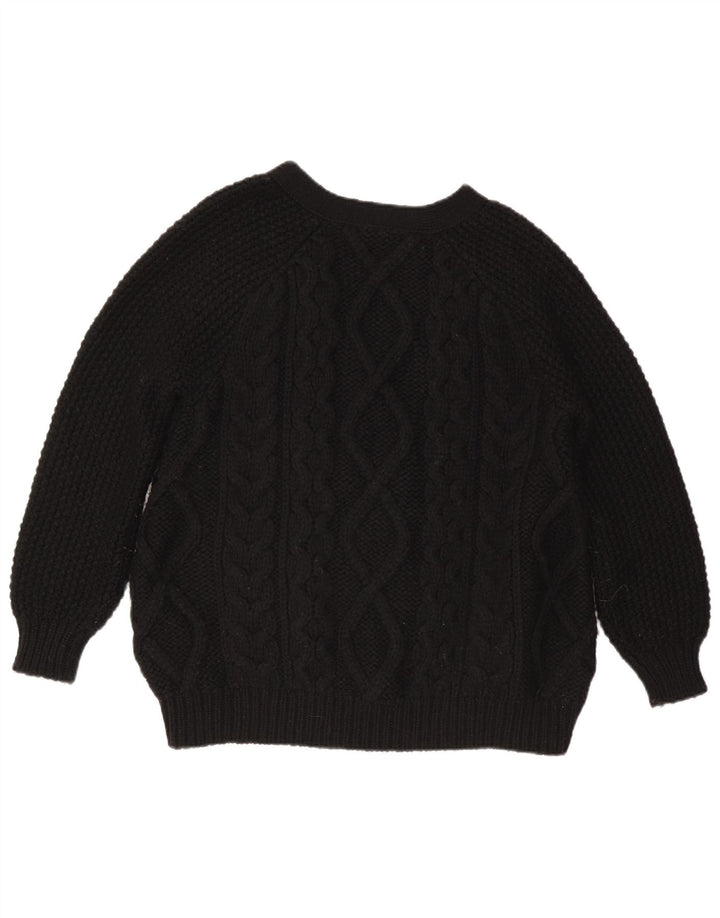 Stefanel ženski kardigan džemper UK 14 srednje crne vune