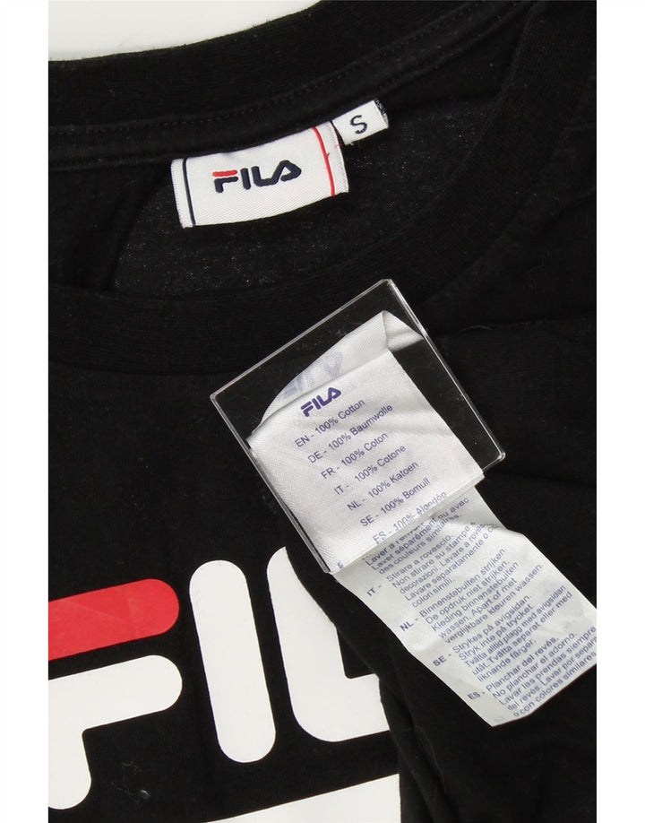 FILA Mens Graphic T-Shirt Top Small Black Cotton Vintage Fila and Second-Hand Fila from Messina Hembry 
