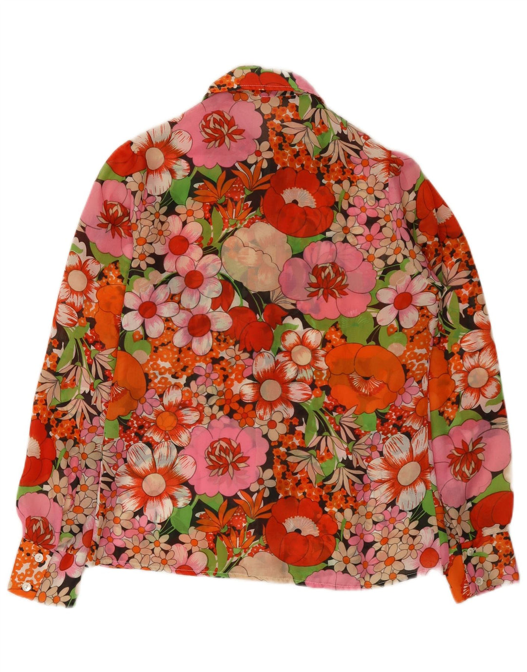 Vintage ženska košulja bluza UK 12 srednje raznobojni cvjetni poliester