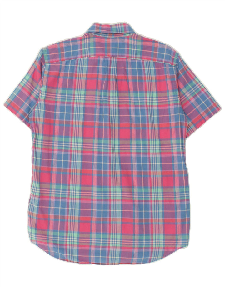 J. CREW Mens Short Sleeve Shirt Small Pink Check Cotton Vintage J. Crew and Second-Hand J. Crew from Messina Hembry 