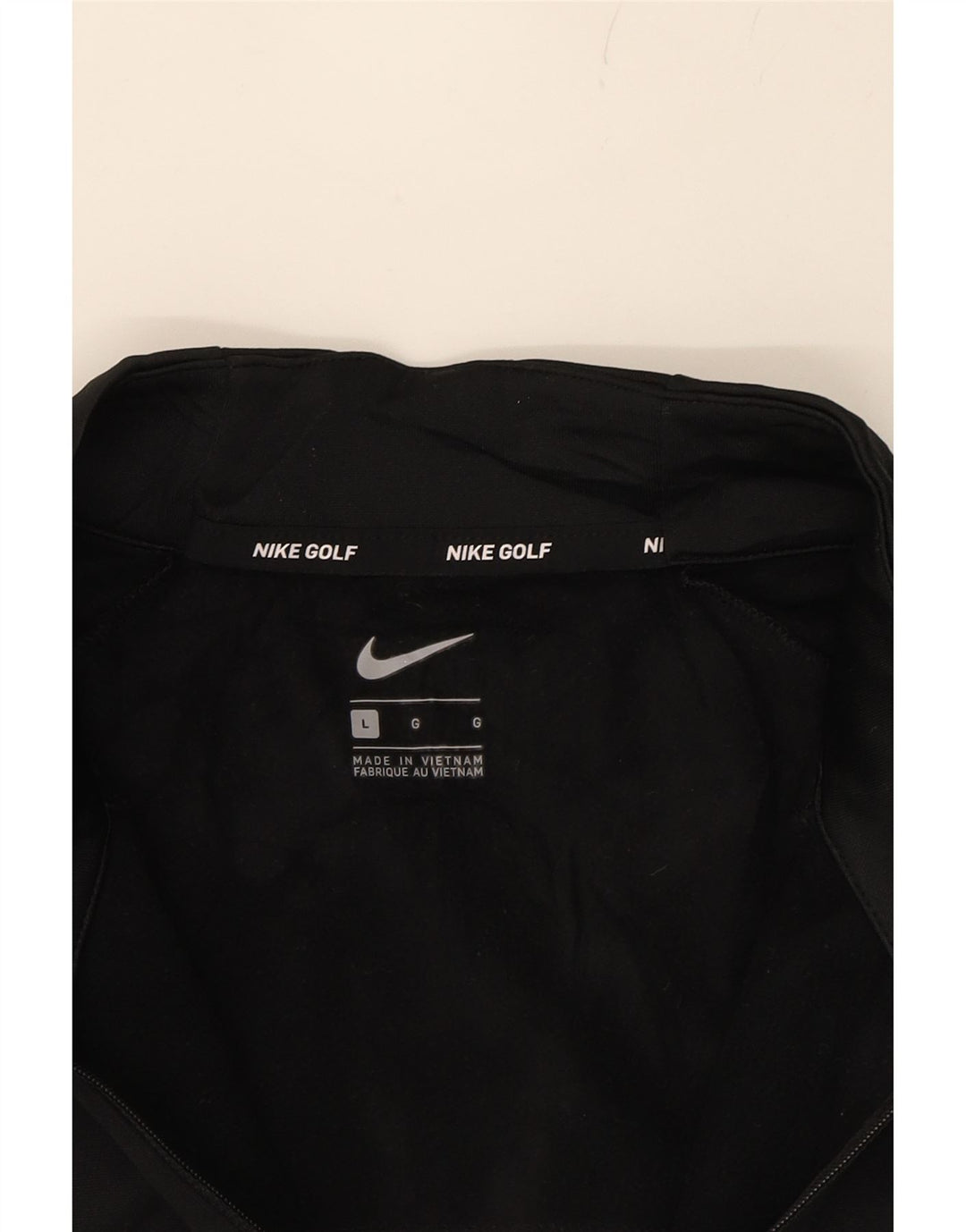 NIKE Mens Zip Neck Pullover Tracksuit Top Large Black Colourblock Vintage Nike and Second-Hand Nike from Messina Hembry 