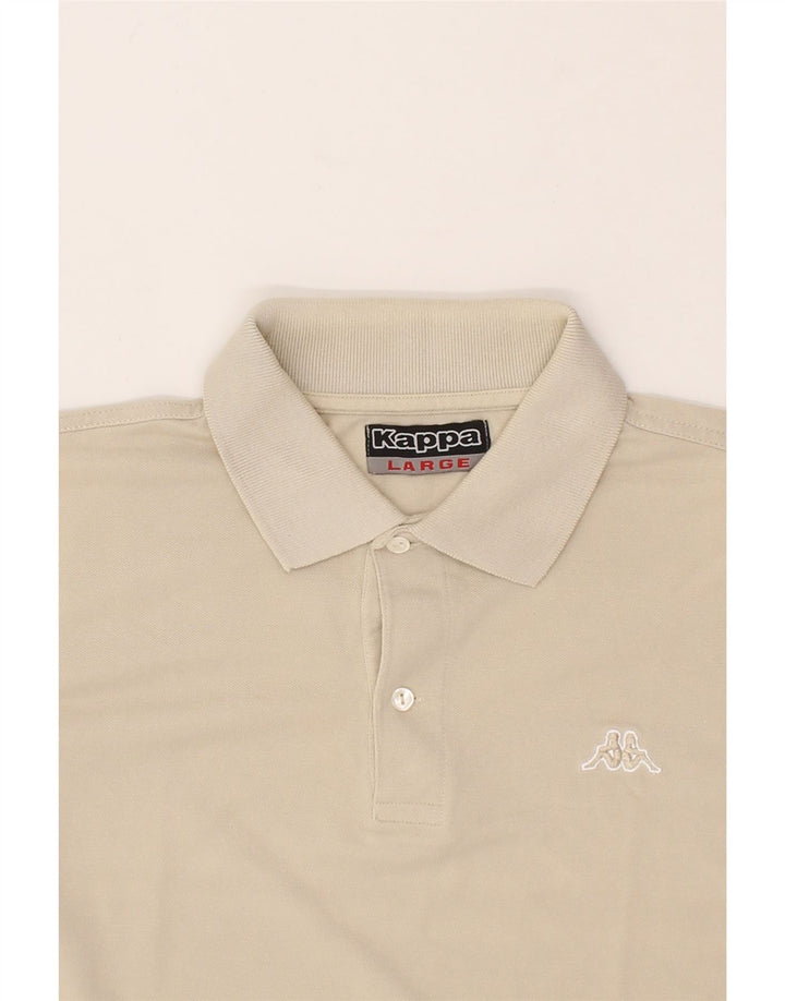 KAPPA Mens Polo Shirt Large Beige Cotton Vintage Kappa and Second-Hand Kappa from Messina Hembry 