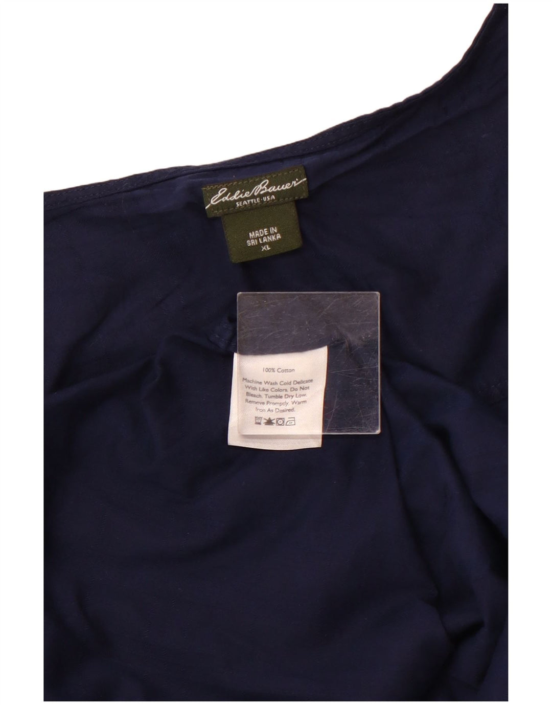 EDDIE BAUER Ženska majica s 3/4 rukavima UK 18 XL tamnoplavi pamuk