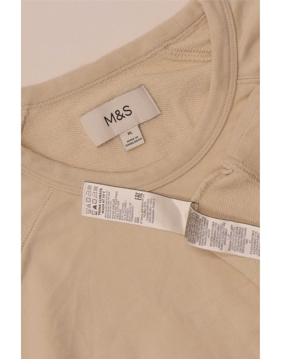 Marks & Spencer muški džemper XL bež pamuk