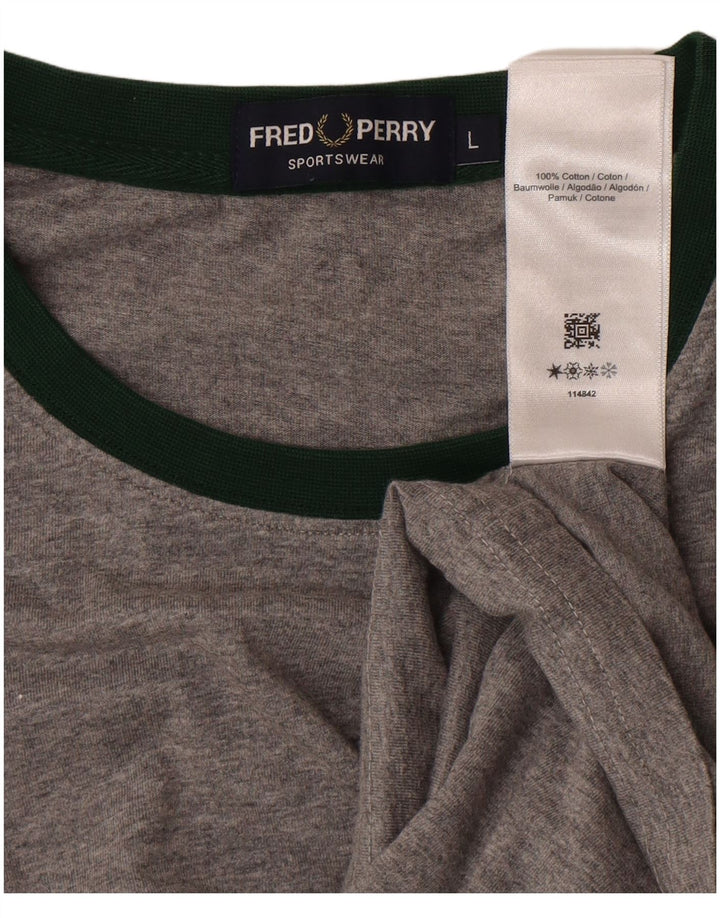FRED PERRY Muška majica kratkih rukava Velika siva pamučna majica
