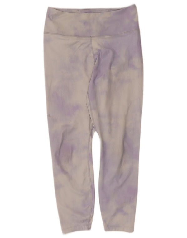 Nike Ženske Dri Fit Capri tajice UK 8 Male ljubičaste boje na kravatu od poliestera