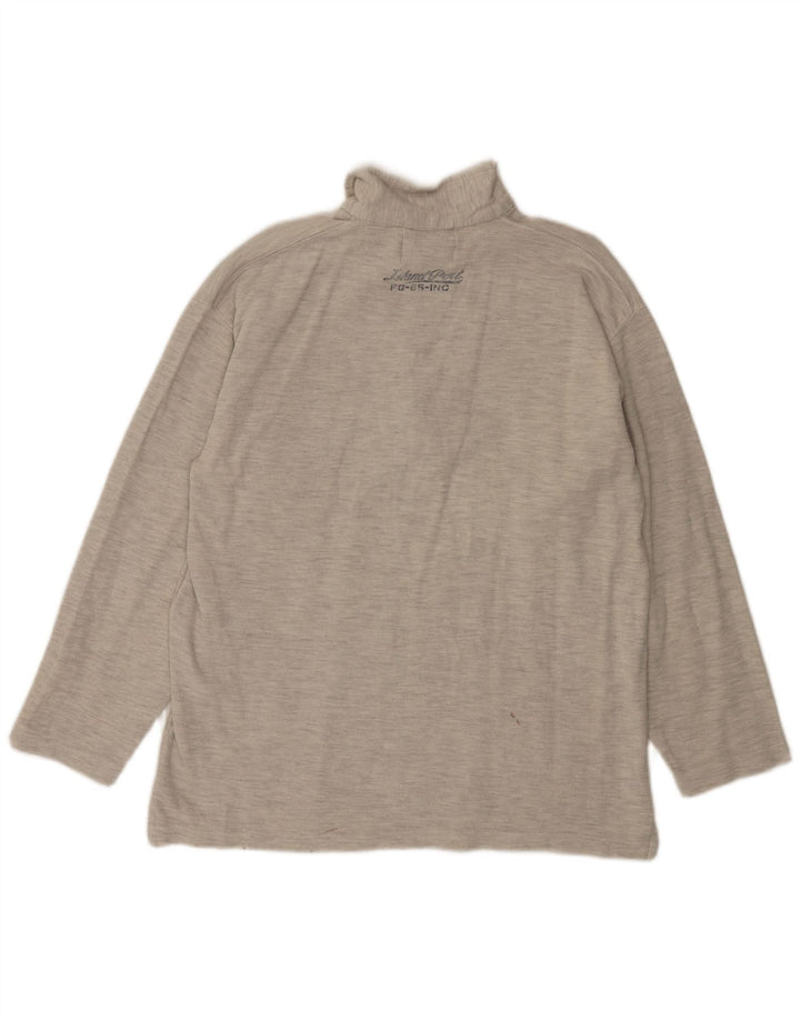 Island Port muška polo majica dugih rukava s patentnim izrezom XL siva s pjegama