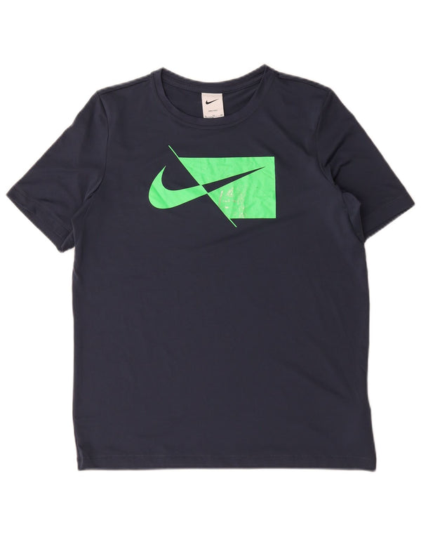 Nike Boys Dri Fit Graphic T-Shirt Top 13-14 Years XL tamnoplavi poliester
