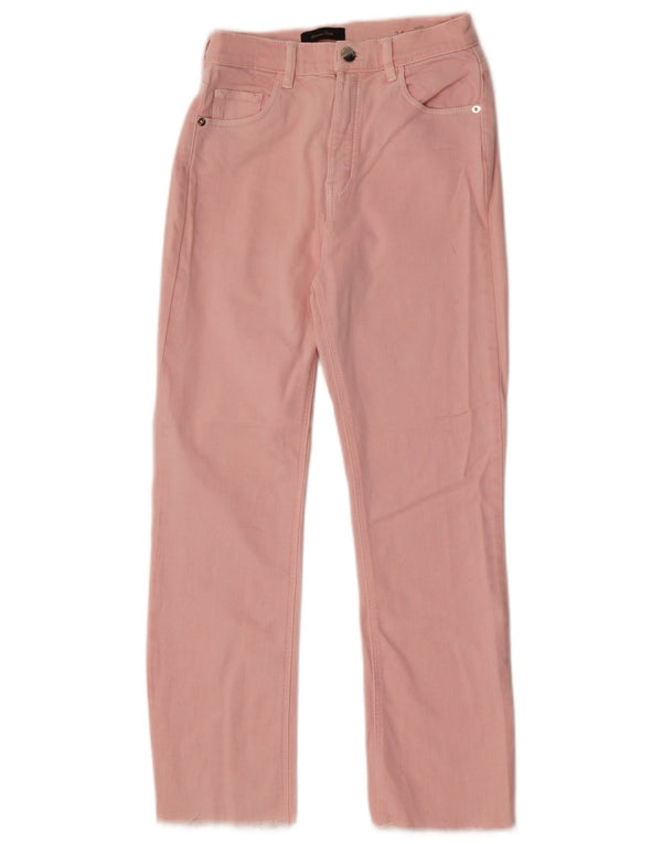 Massimo Dutti Ženske kratke lepršave traperice srednjeg rasta EU 34 2XS W24 L26 Ružičasta