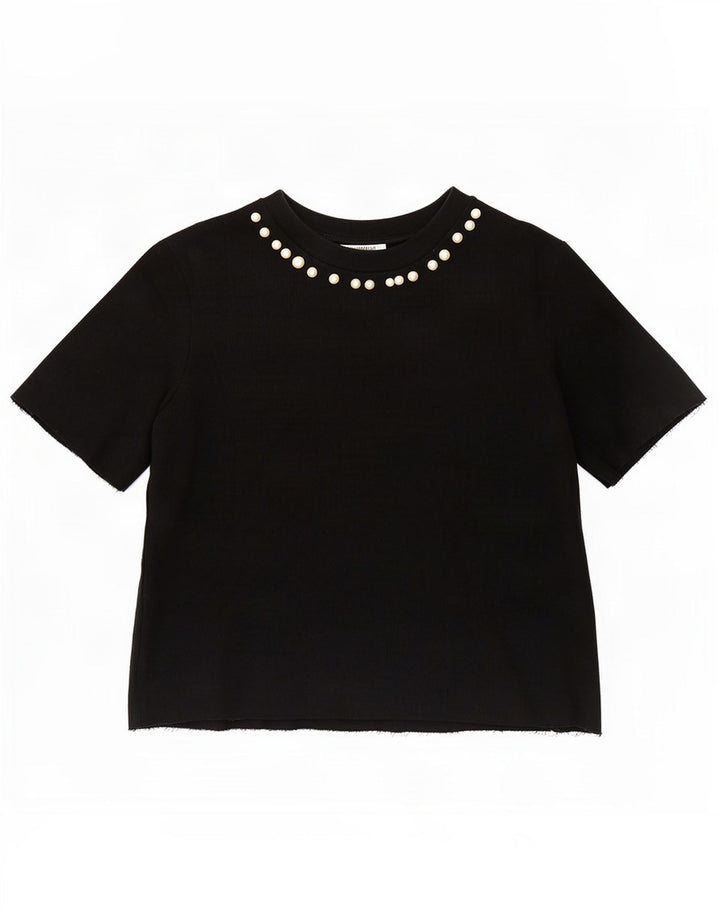 Zara ženska bluza Top UK 10 Mali crni pamuk