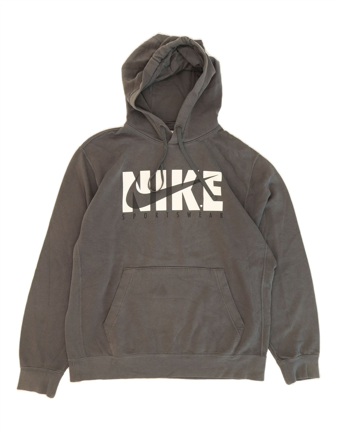 NIKE Mens Graphic Hoodie Jumper Medium Grey Cotton Vintage Nike and Second-Hand Nike from Messina Hembry 