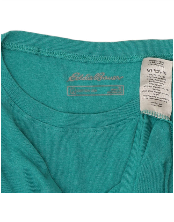 EDDIE BAUER Ženska majica dugih rukava UK 14 Veliki tirkizni pamuk
