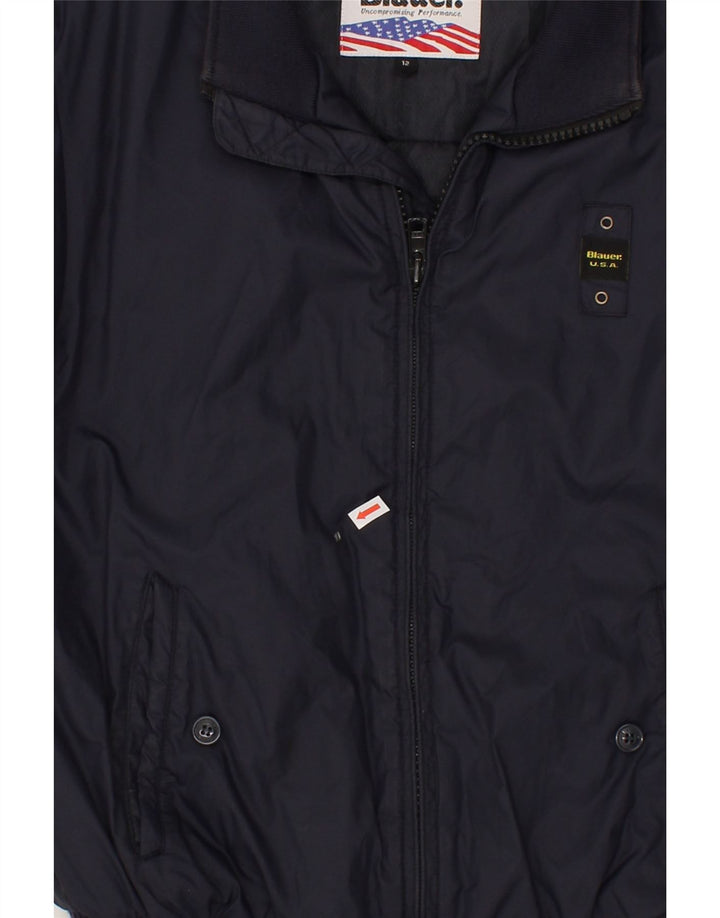 BLAUER Boys Bomber Jacket 11-12 Years Navy Blue Polyester Vintage Blauer and Second-Hand Blauer from Messina Hembry 