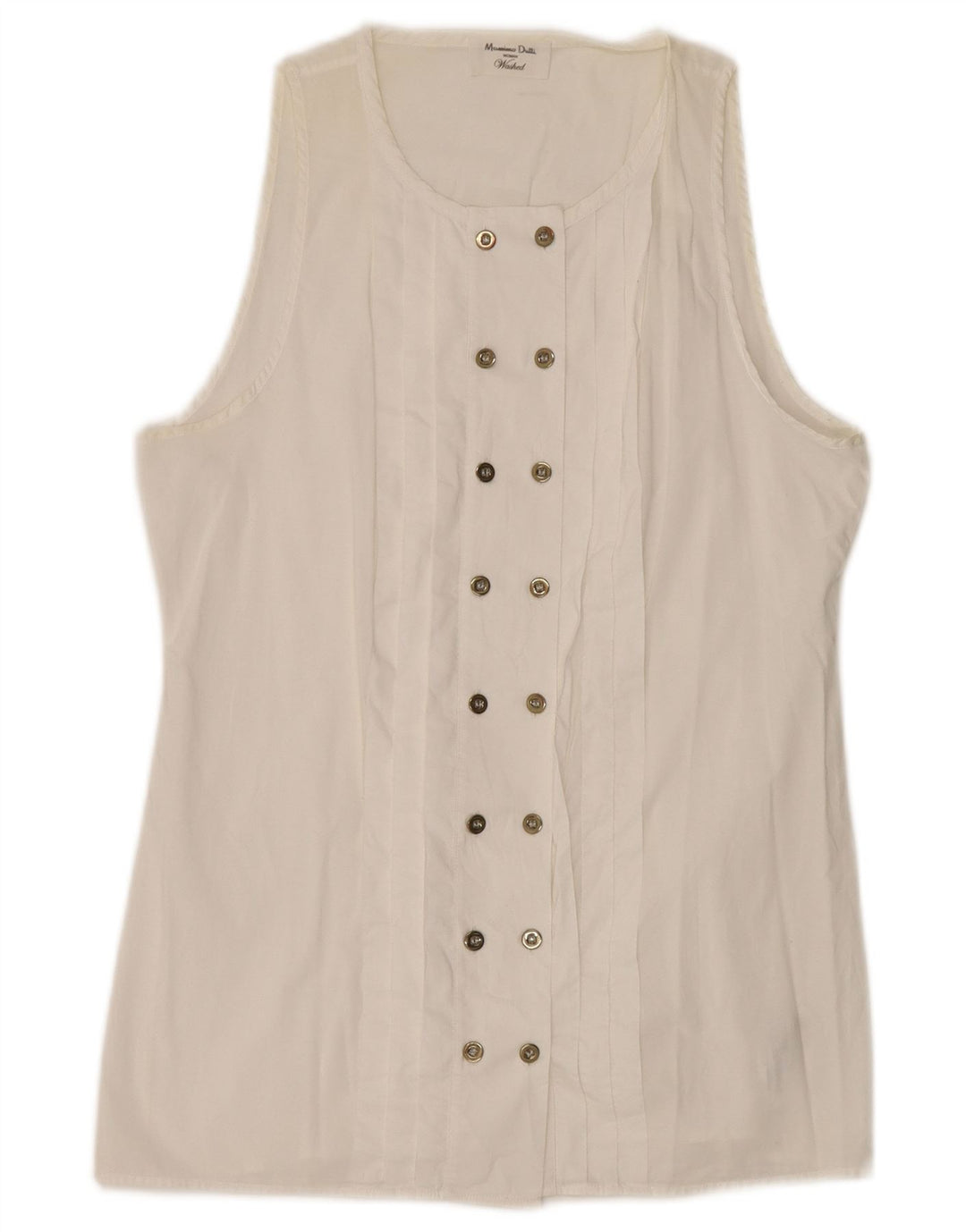 Ženska majica s dvostrukim kopčanjem Massimo Dutti EU 34 2XS, bijeli pamuk