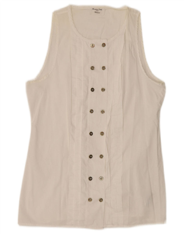 Ženska majica s dvostrukim kopčanjem Massimo Dutti EU 34 2XS, bijeli pamuk