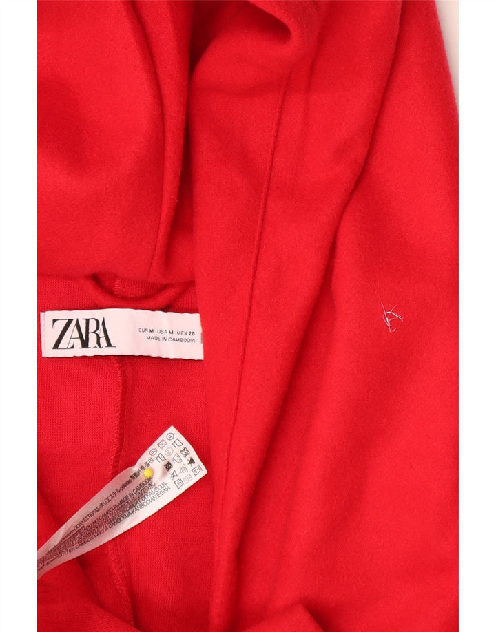 Zara ženski kaput s kapuljačom UK 14 srednje crveni poliester