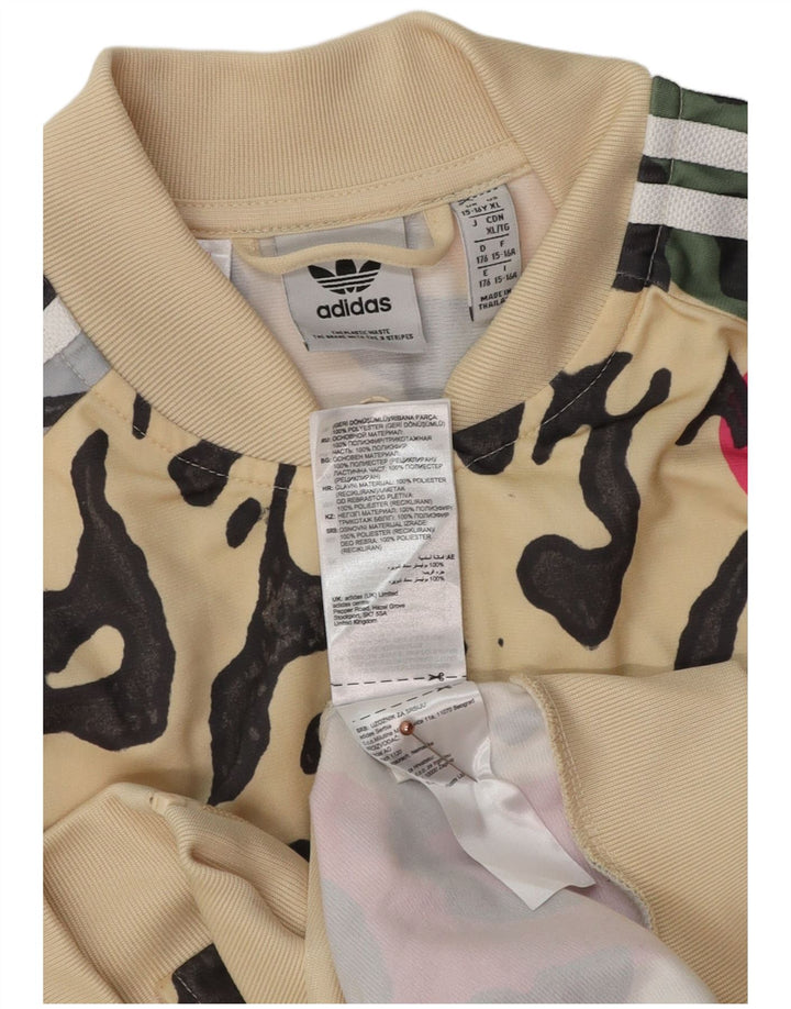 ADIDAS Gornja jakna za trenirku za djevojčice 15-16 godina, bež poliester sa životinjskim printom