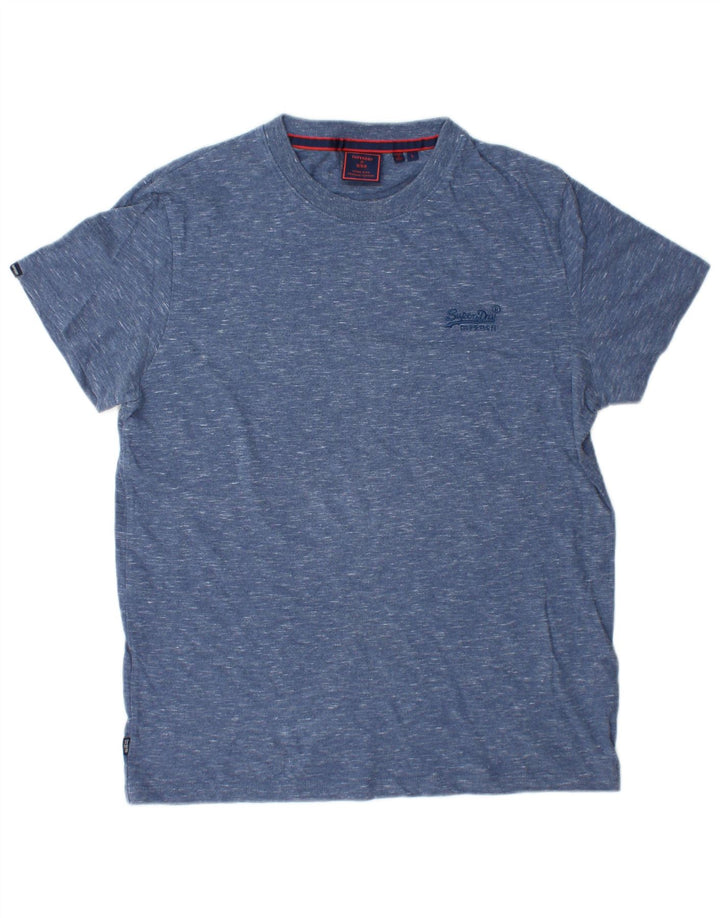 SUPERDRY Mens T-Shirt Top Large Blue Flecked Cotton Vintage Superdry and Second-Hand Superdry from Messina Hembry 