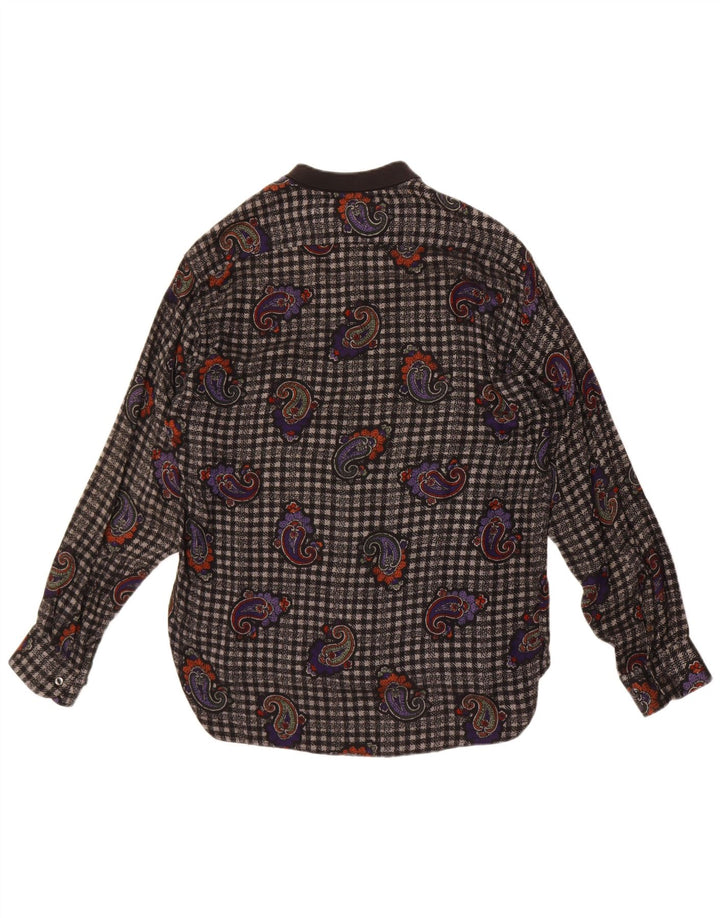 Vintage muška flanelska košulja srednje crne boje od viskoze