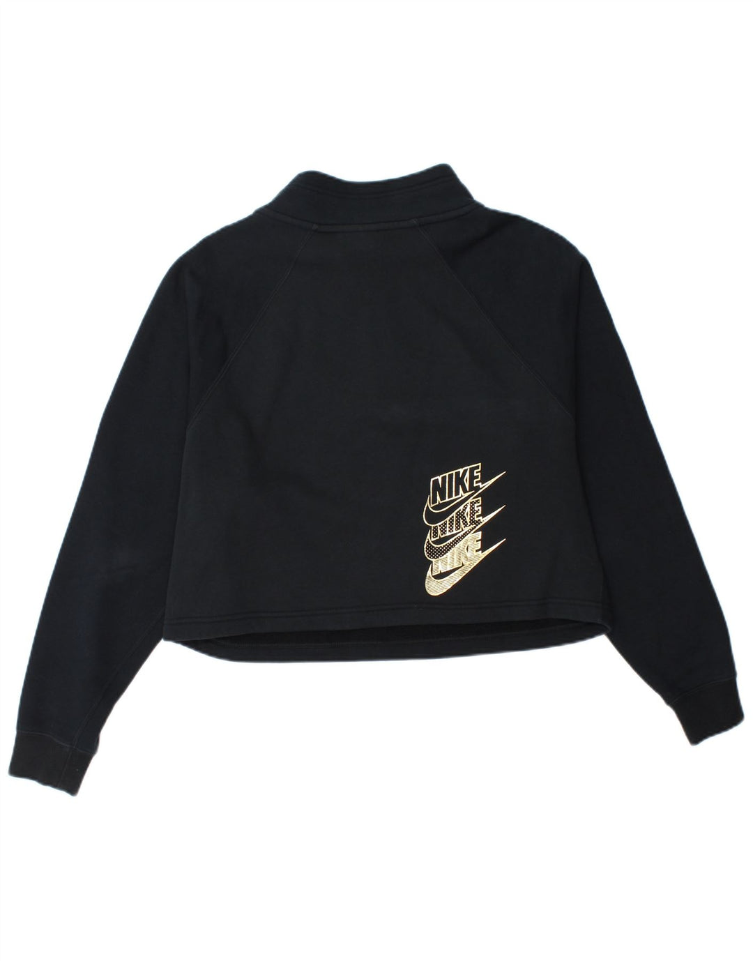 Ženska majica s kratkim izrezom Nike Graphic Zip Neck UK 14 Medium Navy Blue