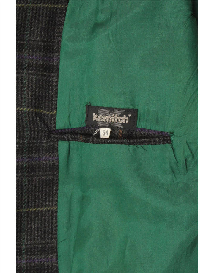 VINTAGE muška jakna sa 2 gumba IT 54 2XL siva karirana vuna