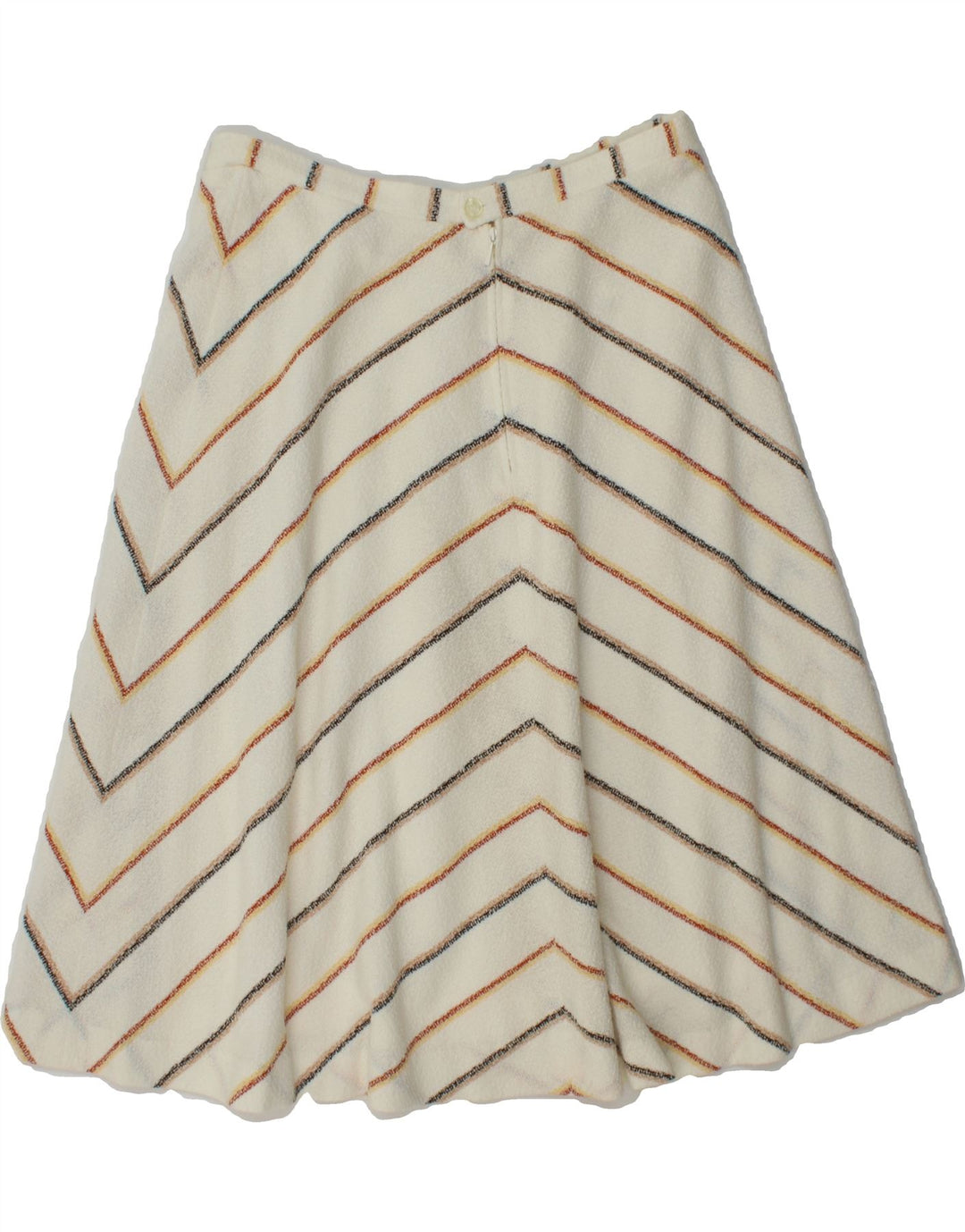 VINTAGE Womens A-Line Skirt W32 Large White Striped Vintage Vintage and Second-Hand Vintage from Messina Hembry 
