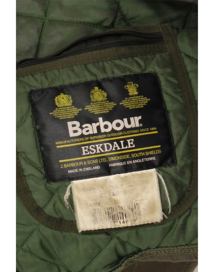 BARBOUR Mens Eskdale Quilted Jacket UK 42 XL Green Polyester
