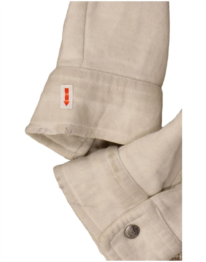 VINTAGE muška grafička bomber jakna UK 44 2XL bež prugasta vunena