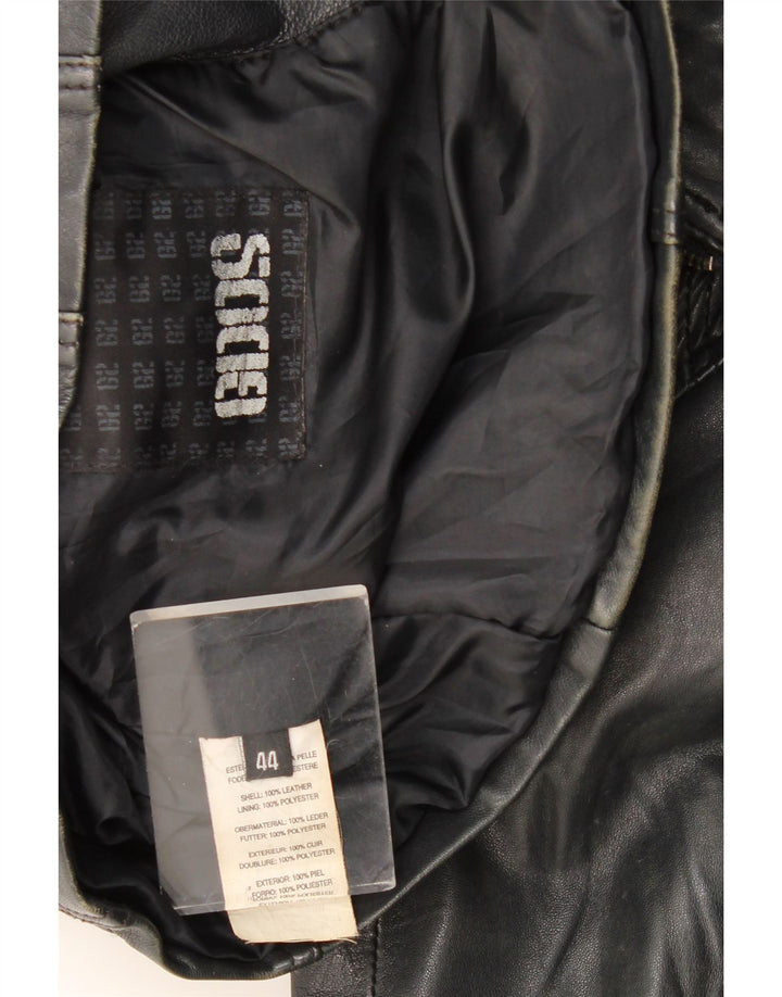 Vintage ženska kožna jakna IT 44 srednje crna koža