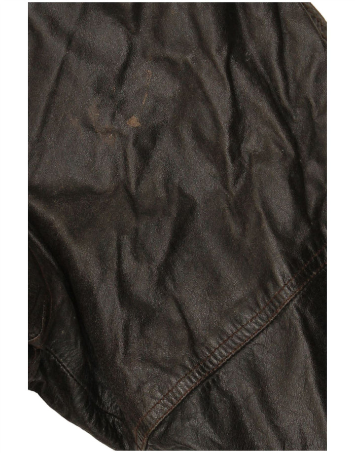 VINTAGE ženski kožni kaput s dvostrukim kopčanjem EU 38, srednje smeđa koža