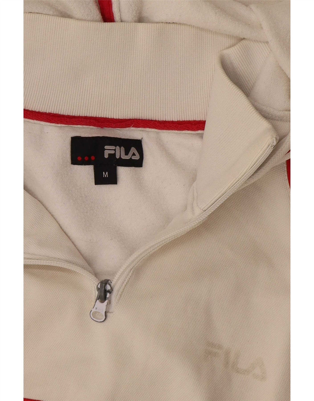 Fila srednje bijela muška majica s kapuljačom s izrezom i patentnim zatvaračem